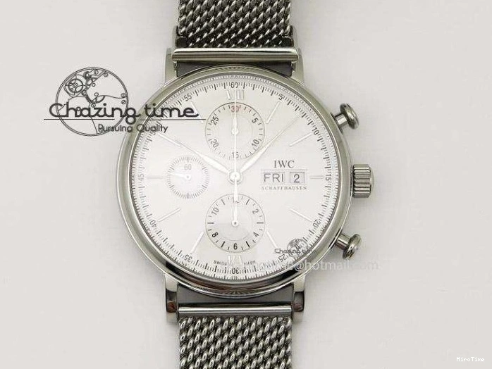 MIROTIME 0325 WeatherProof Portugieser Chronograph Edition “150 Years” IW371602 ZF 1:1 Best Edition White Dial on Black Leather Strap A7750 (Slim Movement) 7120